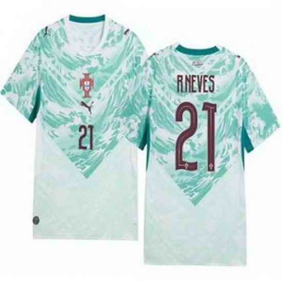Youth 21 Portugal Replica Ruben Neves Long Sleeve Away Jersey   1